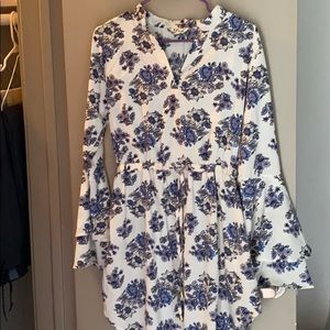 A off white, blue floral dress